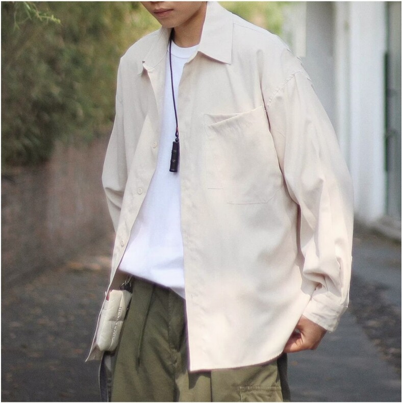 GS6183P35日系港风复古潮男百搭长袖衬衫男女生休闲宽松衬衣外套，男装衬衫，星座1108-5