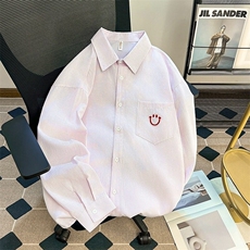 条纹长袖衬衫男春秋日系帅ins防晒服韩版潮流宽松外套CY1049-P41，男装衬衫，星座412-3