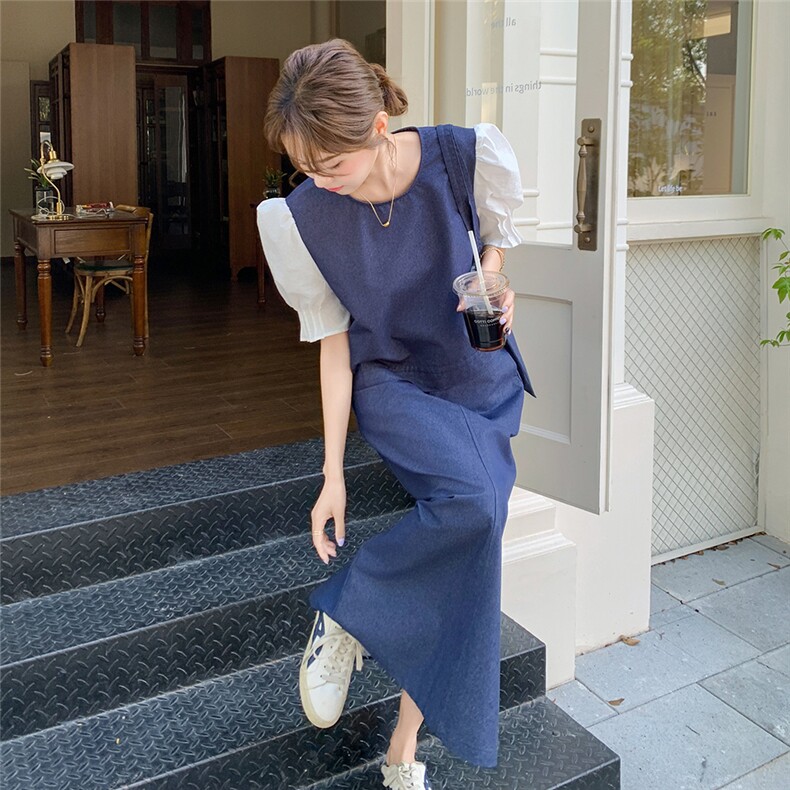 高级感撞色上衣半身裙套装女2025夏季新款韩版宽松显瘦气质两件套,女装套装/套裙,维壹