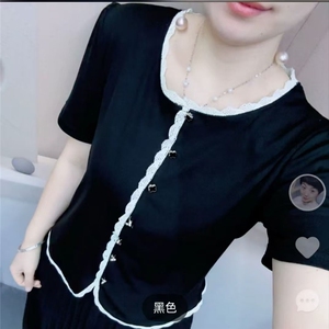 小香风T恤上衣夏图片