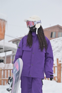冬季防风防水单板双板加棉加厚连帽滑雪服外套男女HF58-P160控268图片