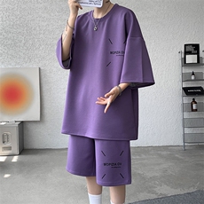 套装男士夏季新品港风宽松大码短袖短裤一套运动装TZ911-P45，男装牛仔裤，星座214-3