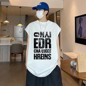 可设48小时发货支持抖音得物来样二开240克重磅美式麂皮绒背心t恤图片