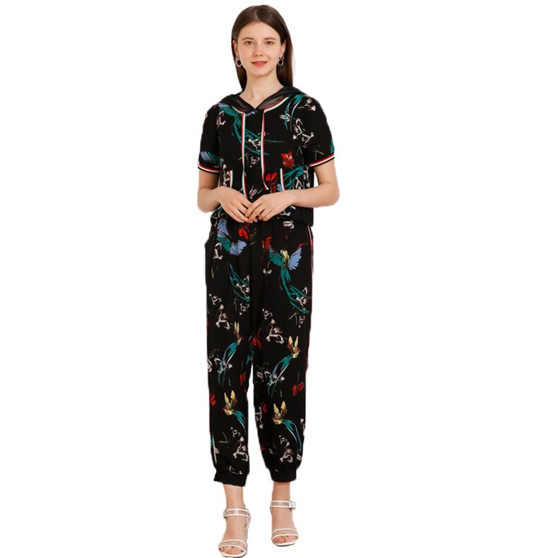 时尚印花女装套装舒适休闲两件套显瘦百搭潮流新品,女装套装/套裙,笃写