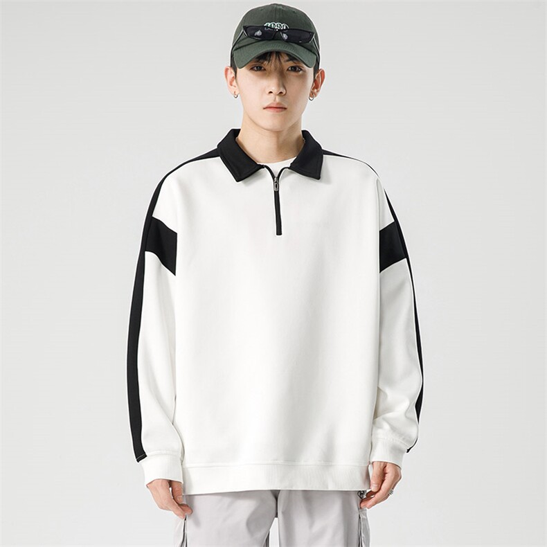 【新品】8837-P49 2026年春季新款衬衫领卫衣男休闲宽松百搭上衣图片