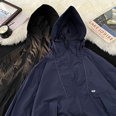 美式冲锋衣机能风连帽户外男女宽松休闲夹克潮流外套秋JK9246-p68，男装夹克，星座1008