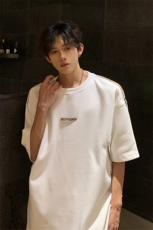 405A美式高街新款大金属扣拉链设计短袖T恤T2439-P45控68，男装T恤，星座405A