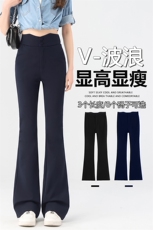 高腰微喇裤女秋冬新款加长裤子高个子直筒喇叭裤春秋西装裤，女装休闲裤，云美莎专业女裤-全店现货