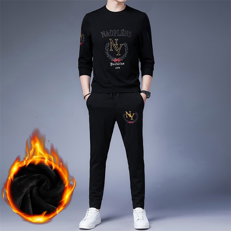 CA90857钱塘2020-2秋冬季厚款加绒时尚帅气中青年男士套装P171图片