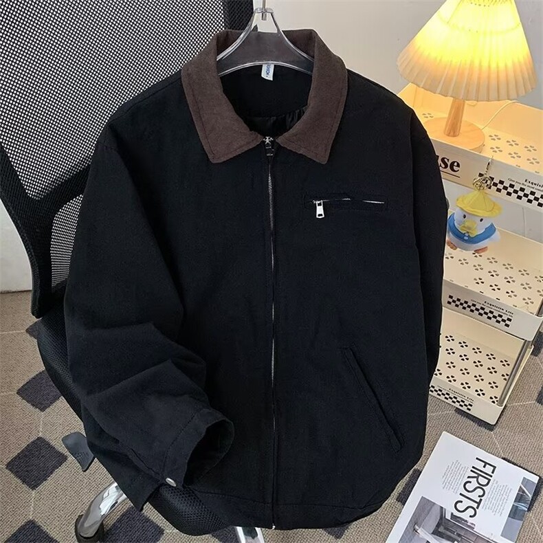 得物品质秋款男夹克衫灯芯绒领拉链口袋外套JK0119P77,男装夹克,星座1013-1