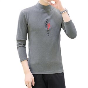 冬季半高领双面绒刺绣虎头卫衣男加绒加厚保暖打底衫长袖黄332P28图片