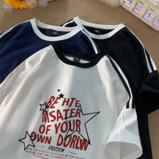 量大优供抖音视频支持得物品质配合二开美式三条杠短袖t恤ZD152，男装T恤，电商A486