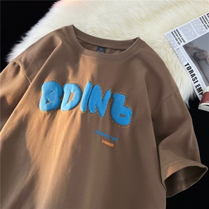 青春流行T恤时尚潮牌潮五分袖B8P35图片