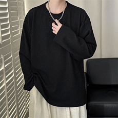 现货重磅400g高品质大码长袖T恤男垂感打底衫T33特批P40加绒，男装T恤，电商A351