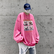 美式潮牌重磅水洗做旧连帽卫衣力推大码男XZ517A-2-Y7755-P58，男装卫衣，星座517A-2