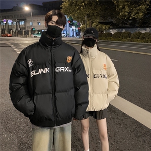 情侣装冬装 大领子pu软皮棉服 棉衣休闲加厚外套男女 G1109 P128图片