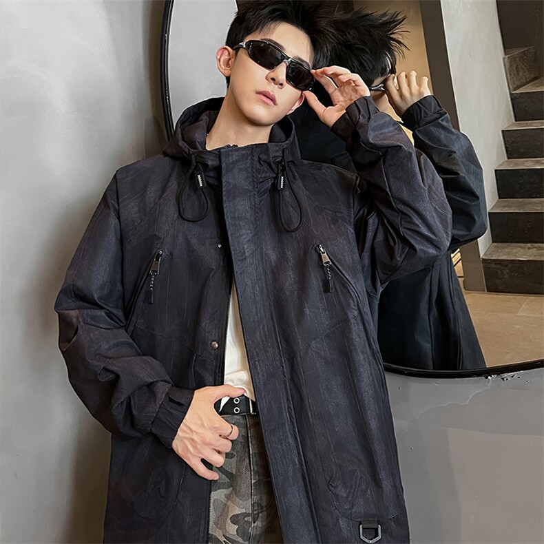 300斤可穿2025秋季新款重磅连帽废土风冲锋衣夹克外套男加肥大码，男装夹克，钱塘717(原712)