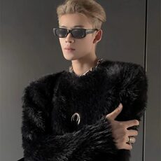 【有货】DMY9225-P55美式垫肩圆领毛衣男春秋季宽松慵懒风上衣，男装针织衫/毛衣，星座603-2