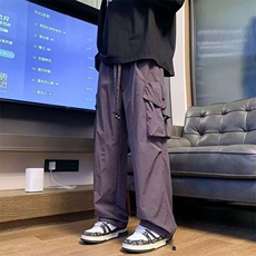 工装裤男士春秋季宽松直筒美裤式伞兵痞帅休闲冲锋长裤SMK252/P48，男装工装外套，星座506