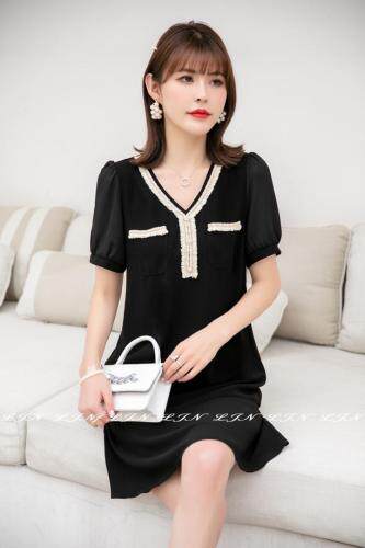 小香风连衣裙，女装连衣裙，莲佳妮