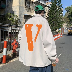 ！22秋季新款宽松大码港风橙色大v夹克外套JK1612-P50控68图片