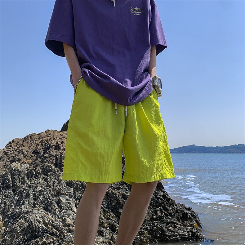 2025新款多巴胺速干侧边分割短裤宽松M~4XLXZ604-DK203-P35控48,男装牛仔裤,星座604