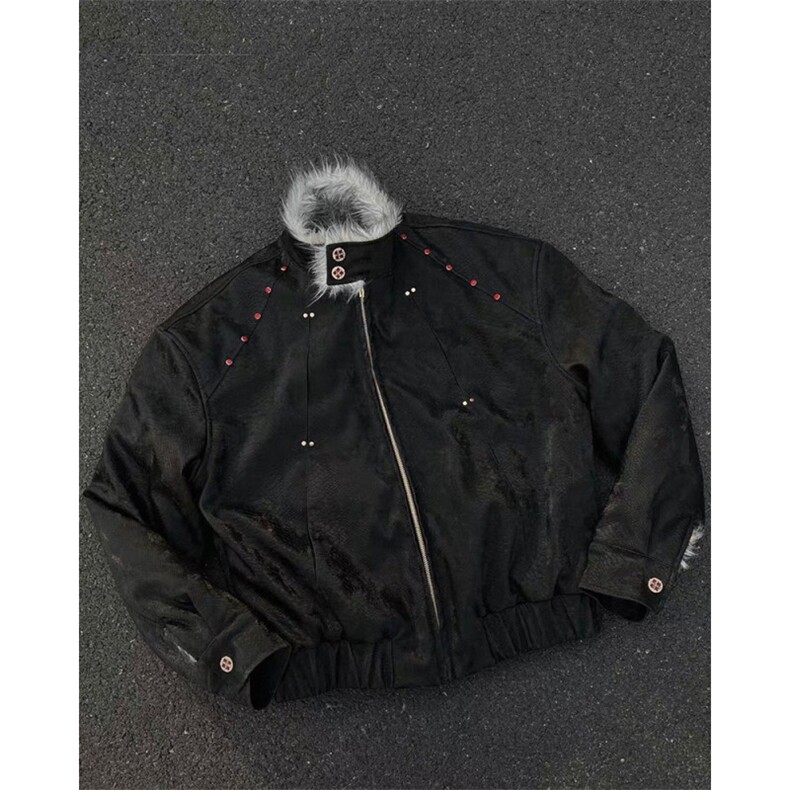 已安排里布全毛雪地银狐狼毛座山雕加厚加绒棉服外套mj1090-p178,男装棉衣,电商B288
