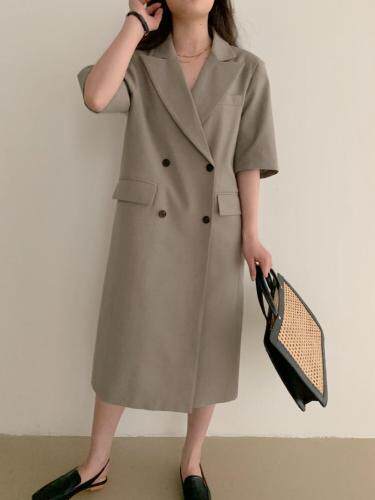 夏季新款双排扣西装连衣裙，女装西装，FULE EDIT