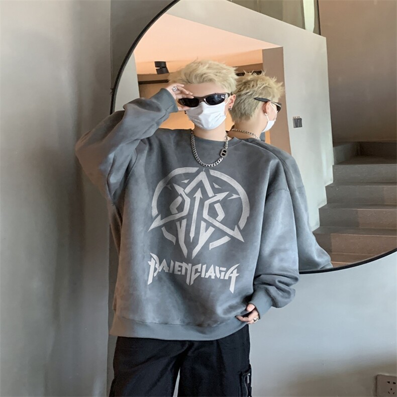 秋装复古美式水洗做旧重磅麂皮绒卫衣301B-JB1507-p45,男装卫衣,星座301B