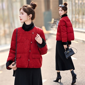 时尚清新优雅风羽绒服女冬季2025年新款白鸭绒加厚保暖外套图片