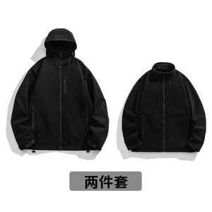 户外两件套登山港风防水拉链冲锋衣加内胆夹克JK5806+D01P95图片