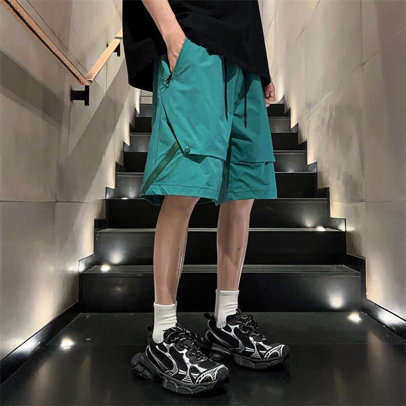 工装短裤男士夏季新款速干五分裤纯色短裤宽松百搭日系休闲短裤潮,男装牛仔裤,电商A409-1
