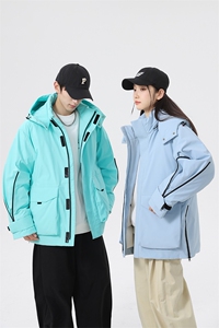 5972-P268新标90绒石墨烯工装情侣羽绒服外套图片