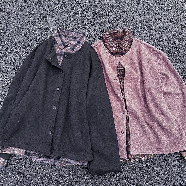 现货！！！！JK728-S-2XL-特P68-假两件拼接新贵衬衫针织衫外套,男装针织衫/毛衣,星座1811B