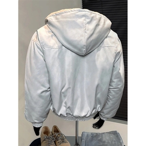 现货高品质美式高街冬季重磅硬挺短款座山雕毛领棉衣男女加厚外套