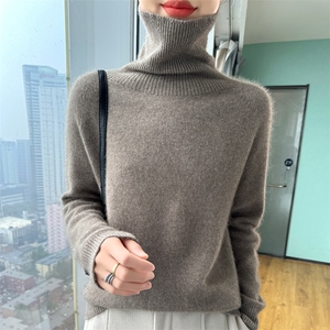 商场新款一线成衣女装秋冬七针加厚堆堆领高领羊毛衫MX2247图片