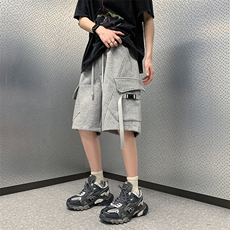 2025夏季五分短裤男设计感中裤高街痞帅运动篮球休闲裤K3262-P45，男装牛仔裤，电商A009A（原A058A）