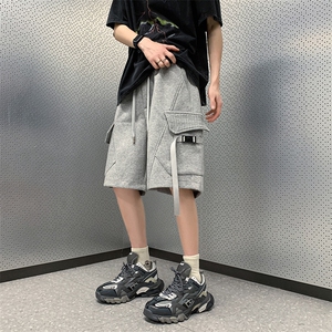 2025夏季五分短裤男设计感中裤高街痞帅运动篮球休闲裤K3262-P45图片