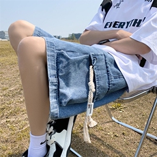 主推港风夏季帅起五分裤工装牛仔短裤男女XD22903特批35，男装牛仔裤，电商A042