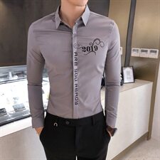 19秋款男青年英伦风衬衫韩版商务男士长袖百搭衬衣102A-BF03，男装衬衫，星座419（原A233）