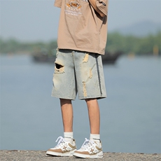 百搭牛仔短裤潮夏季气质男五分裤简约慵懒潮流新款，男装牛仔裤，星座410-6（原星座1304-1）
