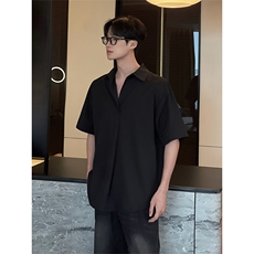 薄款短袖垂感冰丝衬衫5X4042-TP2039轻熟风宽松套头衬衣男夏，男装T恤，电商A102