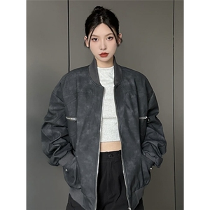 春秋季机车pu皮外套男款潮牌美式痞帅皮衣设计感加厚立领夹克
