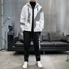 卫衣男运动套装秋冬2022宽松开衫连帽休闲加绒加厚TZ832-P95，男装休闲套装，星座210-3