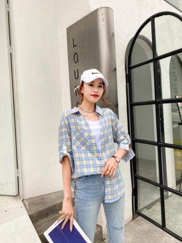 格子假两件小衫，女装，百变诱惑