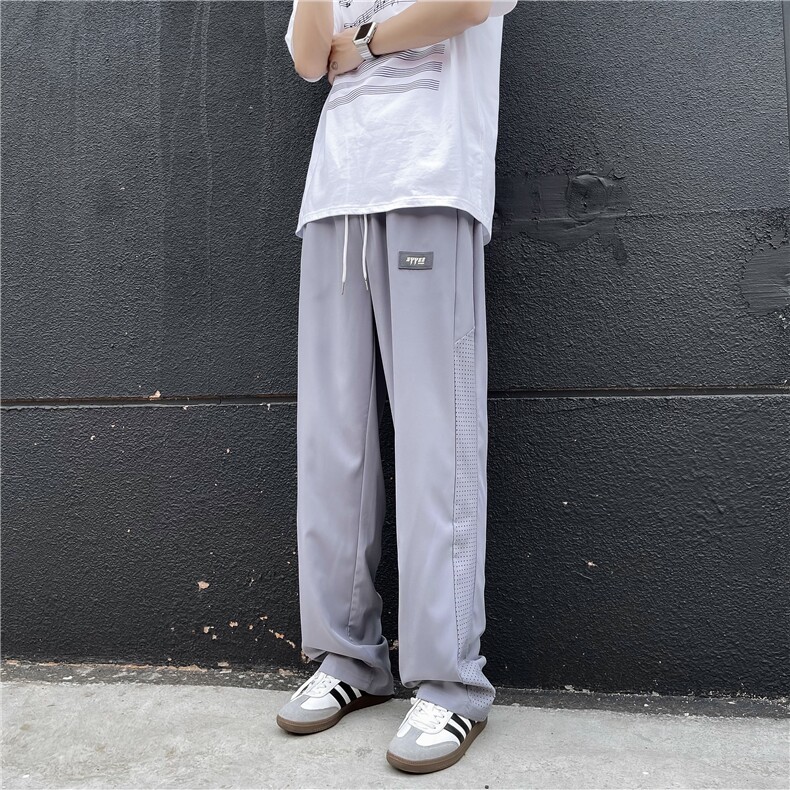 宽松休闲裤男韩版潮流百搭裤夏季薄款坠感阔腿拖地长裤K02861-P35,男装休闲裤,星座308B-2