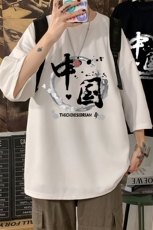Q11134-P30春夏季七分袖t恤男大码五分袖男短袖中袖，男装T恤，电商A040