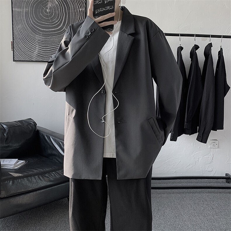 秋季港风西服外套男上衣韩版帅气休闲免烫小西装正装男XZ01/P55,男装西服套装,电商D202-1