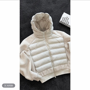 抖音冬季复古摇粒绒连帽棉服阔腿裤套装 M363-P127 K363-P67(网图图片
