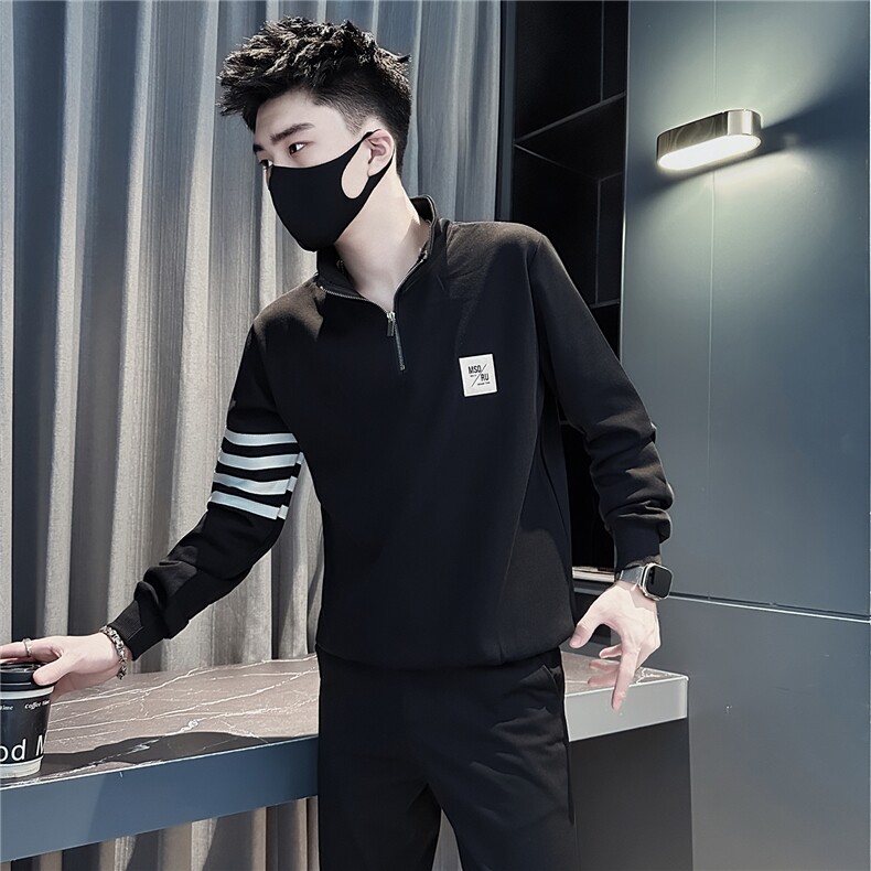 设计感半拉链立领卫衣男社会小伙店主风301C-WY63P58控88图片